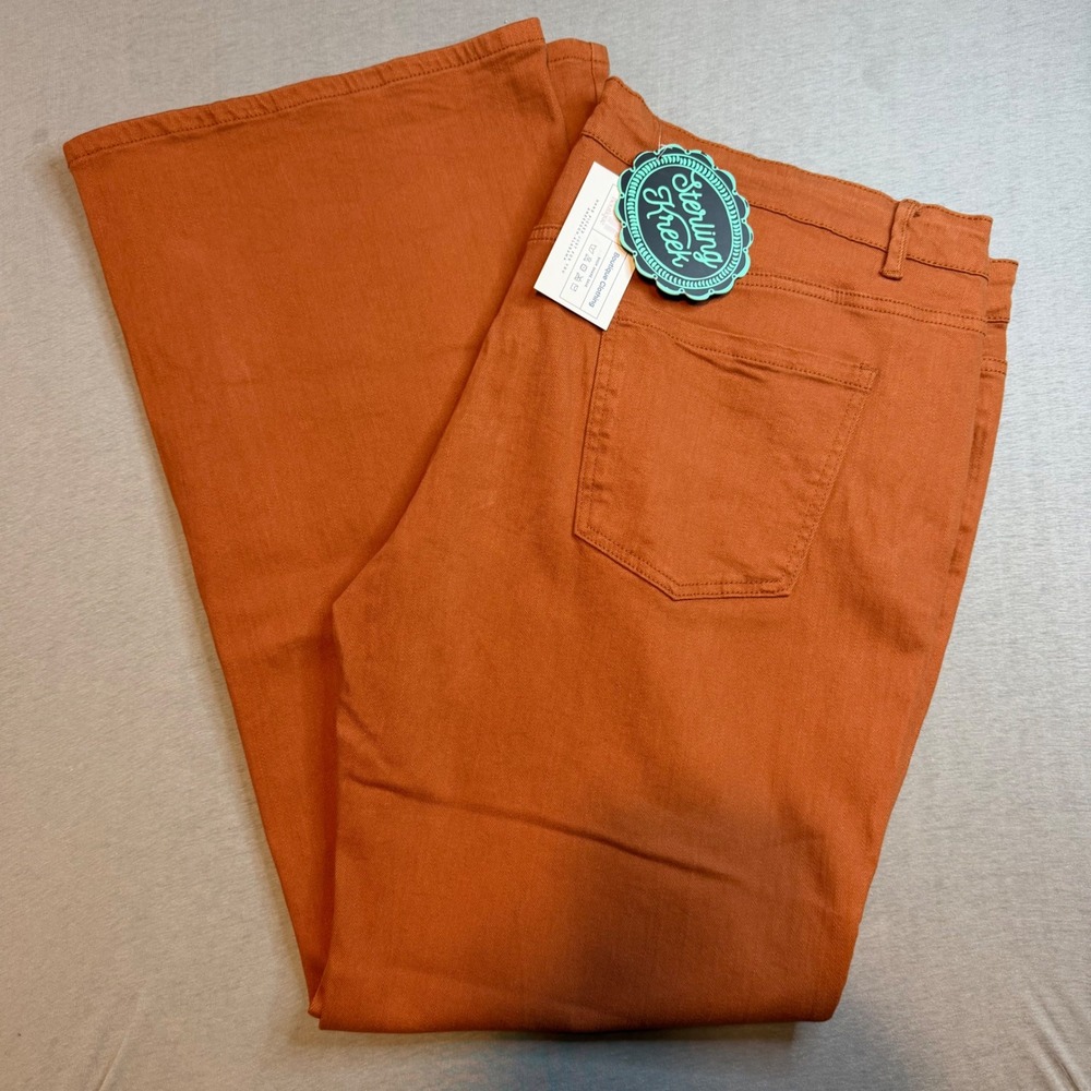 Sterling Kreek Burnt Orange Rust Flare Leg Boutique Jeans Sizeโ 19/20 NWT plus